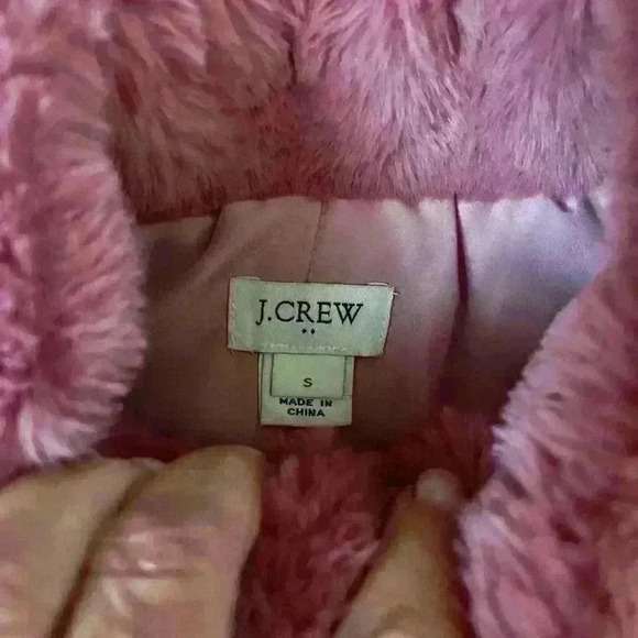 JCREW MERCANTILE - Guava Pink Faux Fur Small Front Zip Vest - Picture 3 of 9